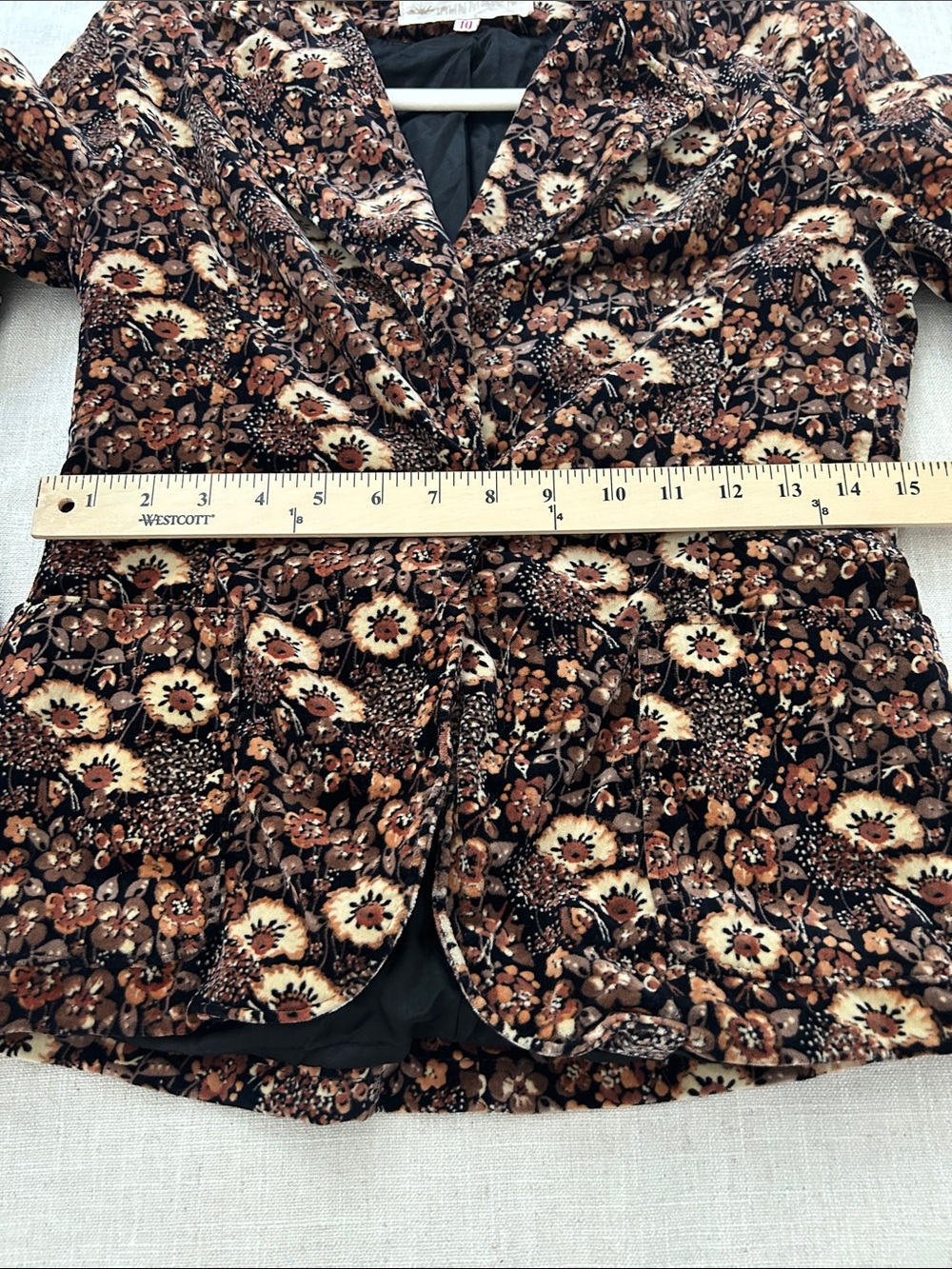 John Meyer Velvet Single-Button Blazer Tailored Fall Floral Bohemian Whimsigoth - Picture 10 of 14